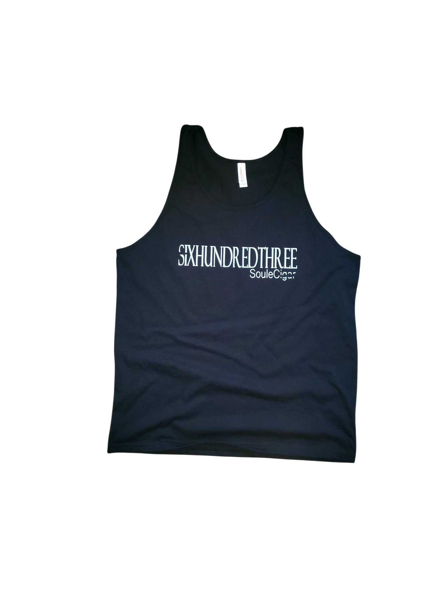 Black tank top with Grey text
